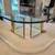Vintage Leon Rosen Pace Collection Scalloped Brass and Glass table 6 thumbnail