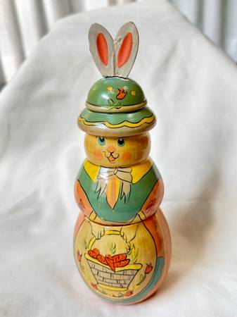 Midwest Of Cannon Falls 10 Pieces Wooden Nesting Easter Bunny Rabbits 1