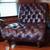 King Ranch Style Genuine Saddle Leather Chaise 6 thumbnail