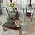 Glass Chrome & Wood Coffee Table Set Of 3 -ASHLEY FURNITURE 2 thumbnail