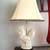 Farmhouse White Crackle Porcelain Rooster Working Lamp with Shade 23” 2 thumbnail