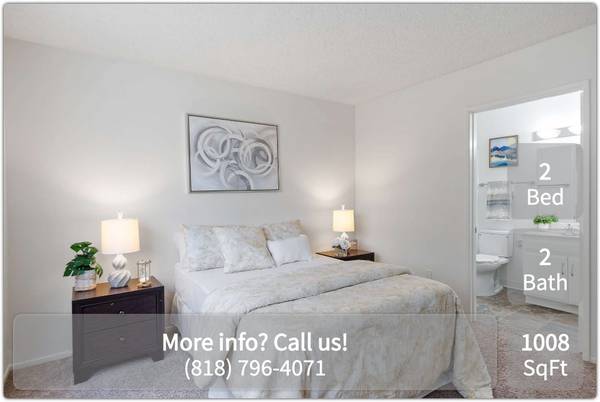 $2,782 / 2br - 1008ft2 - Everything you want and MORE! 1008 sq ft 2 bed, 2 bath available! (Studio City - Near Universal City Walk)63876485792515121
