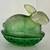 Vintage green glass bunny rabbit on basket 9 thumbnail
