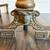 Antique Fireplace Tool Set & Andirons w/ Log Holders Brass Acorn 19 thumbnail