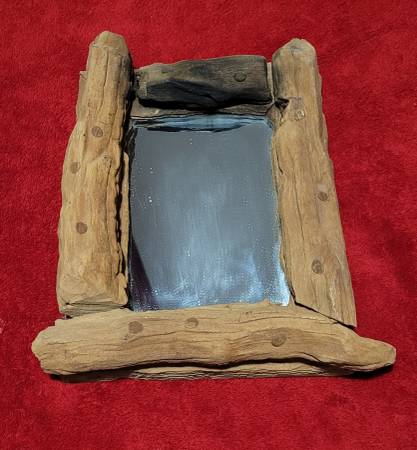 Rustic Wood Framed Mirror 1