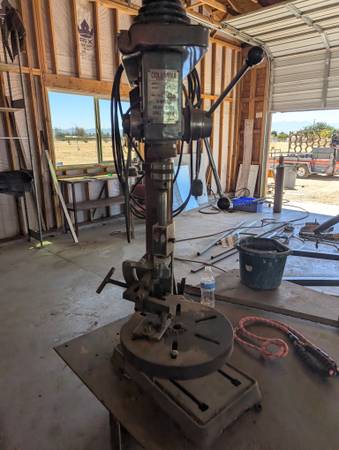 Columbia 5 speed 1/2" Chuck Drill Press With Tube Notcher Attachment - $12563471469416067124