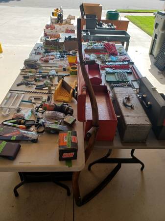Tables & Shelves Full of Tools & Tool Boxes - $1 (Meridian)63471411127555120