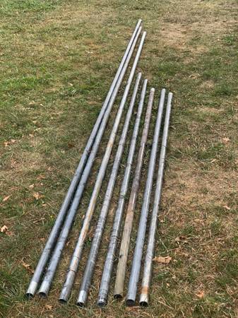 Round pipe 1-5/8"OD .095 wall thickness galvanized pipe 1