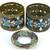 2 ANTIQUE JAPANESE CHAMPLEVE ENAMEL NAPKIN RINGS & 1 CANDLE VOTIVE 1 thumbnail
