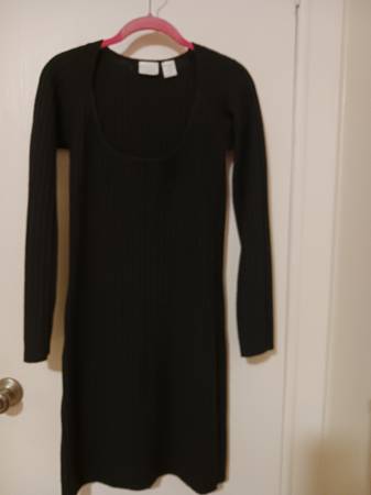 NEW MODA INT'L BLACK SWEATER DRESS SIZE S 1