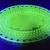 Uranium glass plate with laced edge. Diamond pattern. 1 thumbnail