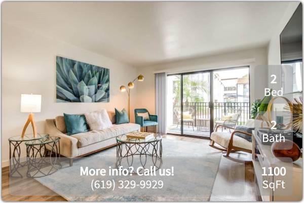 $3,195 / 2br - 1100ft2 - Charming 1100 sq ft, 2 bd / 2 ba located close to SDSU (San Diego)64037221201794121