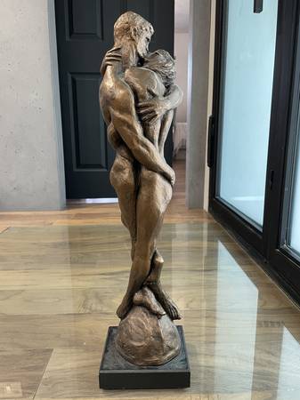 *** Solid, Heavy Nude Couples Embrace Sculpture *** 1