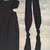 Women's Sz. 6 Black Long Dress, Side Cut-Outs, Neck Scarf, Made in USA 4 thumbnail