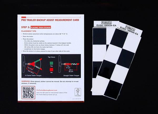 2015-22 Ford F-150, 250, 350 Trailer Backup Assist Card & Stickers 1