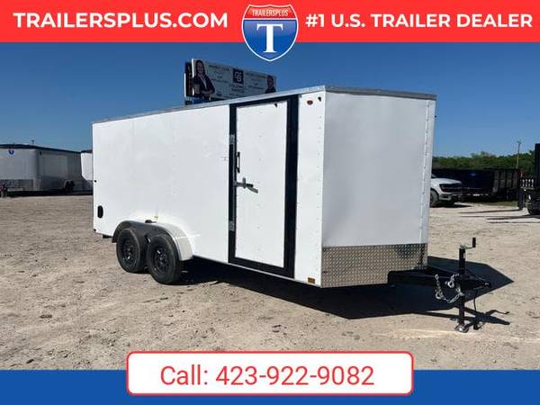 2025 Interstate 7 X 16 Patriot VNose Cargo Trailer White 1