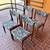 Set of 4 Mid Century Danish Teak Blue/White Floral Dining Chairs 8 thumbnail