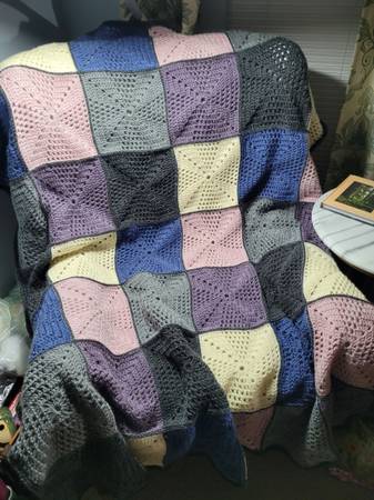 Textured Squares Afghan -10% Alpaca yarn - $175 (Columbia)63471026674691120