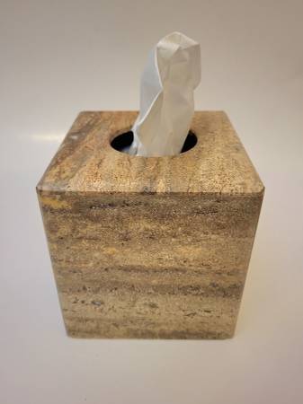 Hand  Crafted Genuine Marble Tissue Box Cover 1
