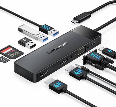 Lemorele USB C Docking Station, 10- in-1 Triple Display Laptop Hub NEW 1