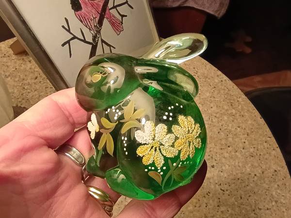 Fenton Emerald Green Bunny 1