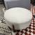 White fuzzy ottoman 1 thumbnail