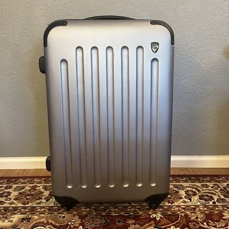 HEY'S Hardshell Suitcase Silver Gray 26 inch Spinner Expandable 1