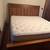 Solid wood king sleigh bed plus mattress 2 thumbnail