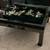 Large Asian Black Lacquer Embossed Chinoiserie Coffee Table With Glass Top 3 thumbnail