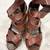 Brown real leather strappey sandals size 8 1 thumbnail
