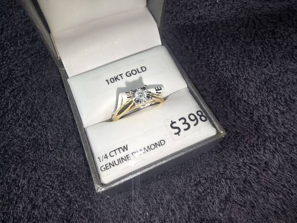 Forever Bride 1/4 Carat T.W. Round Diamond 10 Kt Yellow Gold Miracle Plate Solit 1