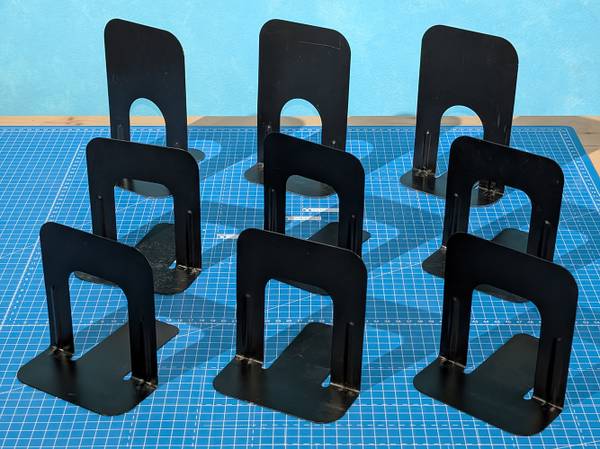 9 x Heavy Duty Metal Book Ends for Shelves 1