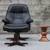 Mid Century Danish Designer Leather Rosewood Lounge Chair + Ottoman 3 thumbnail