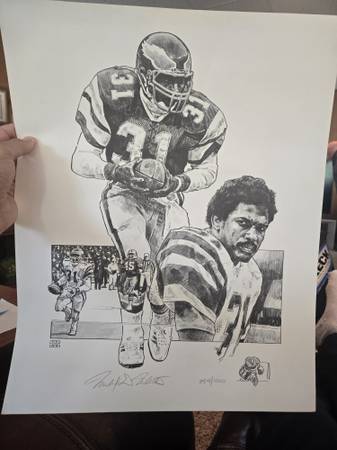 Limited edition lithograph of eagles great wilbert Montgomery 1