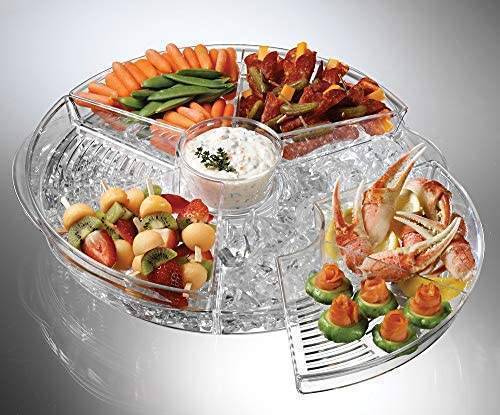 Like new Prodyne 16" Appetizers On Ice serving platter tray with lids 1