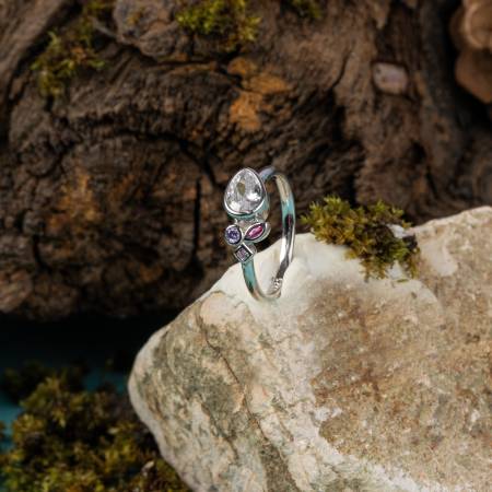 Teardrop and Multi-Gemstone Ring 1