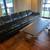 9 ft Long MidCentury Black Leatherette two piece sofa with Walnut wood trim 6 thumbnail