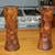 Pair of Vintage Handmade Brutalist Wooden Candle Stick Holders 1 thumbnail