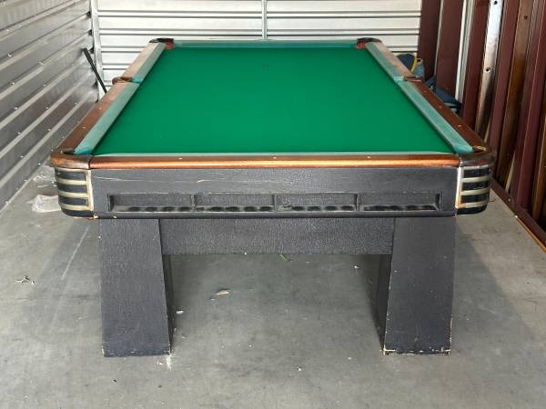 Oversized 8ft antique Brunswick Pool Table 1