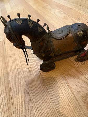 Caballo de madera antiguo de Rajasthán (Brooklyn)63887462320897122
