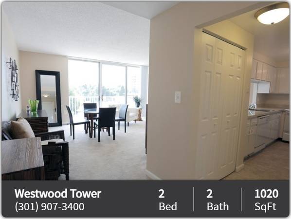$2,470 / 2 habitaciones - 1020 pies cuadrados - ¡Hermoso apartamento de 2 habitaciones y 2 baños con despacho! ¡No esperes más para llamarnos casa! (Bethesda - 20816)63779442027907120