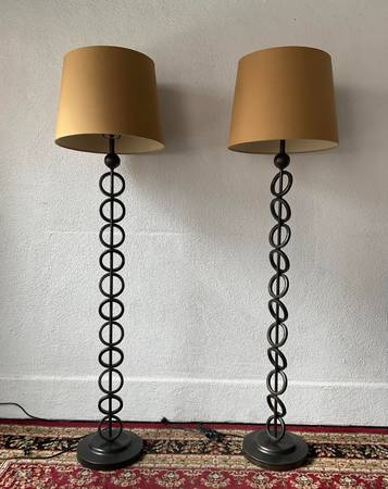 Pair of Modern Bronze Floor Lamps – 60.5” Tall 1