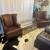 Pair of 2 Pottery Barn Brown Leather Wingback Thatcher Chairs 1 thumbnail