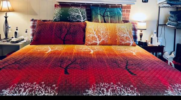 King Size Bed with Platform Frame/Headboard/Bedding 1