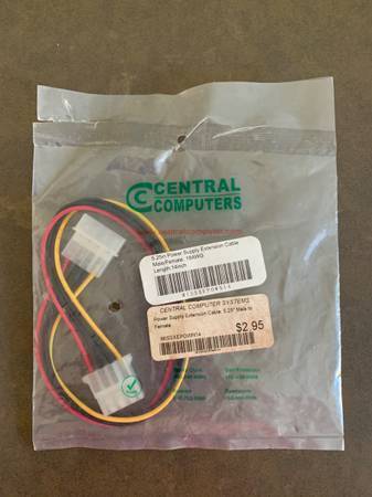 Power Supply Extension Cable male/female, 18 AWG - NIP 1