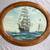 Vintage Large Art Print of Clipper in Oval Solid Oak Wood Frame 1 thumbnail