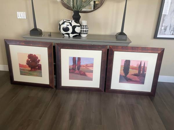Crate and Barrel framed landscape trio 1