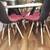 MODERN 36" DINING TABLE, 4 CHAIRS AND CUSHIONS, EXTRAS 2 thumbnail