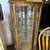 Antique Oak Corner Curio Display Cabinet 1 thumbnail