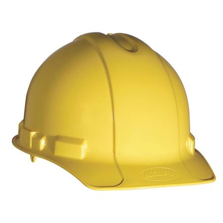 3M CHHYH1-12-DC Hard Hat, 4-Point Suspension, Polyethylene Shell, Yell 1